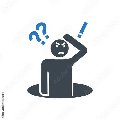 Frustrated Problem Solving Icon