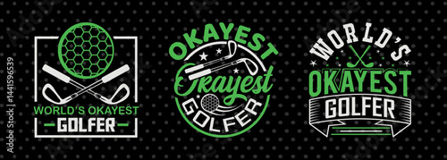 World’s Okayest Golfer SVG Disc Golf Design Golfing Sports Tshirt Bundle Golf Quote Design