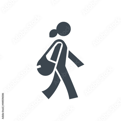 Woman Walking Purse Icon