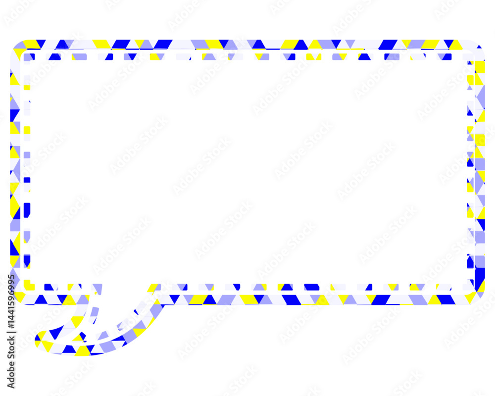 Naklejka premium ステンドグラス風吹き出し 三角形模様 四角形