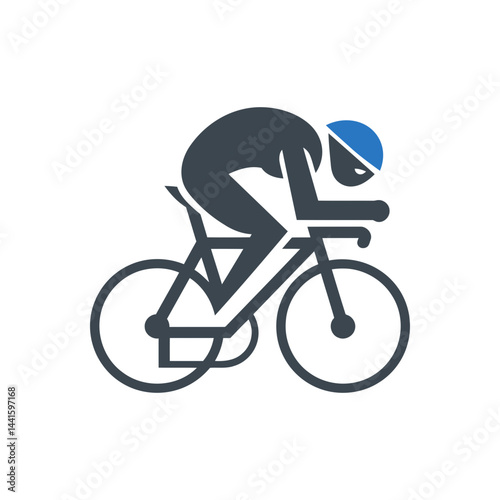 Cyclist In Motion Icon