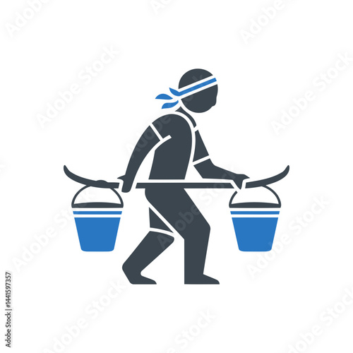 Water Carrier Worker Icon