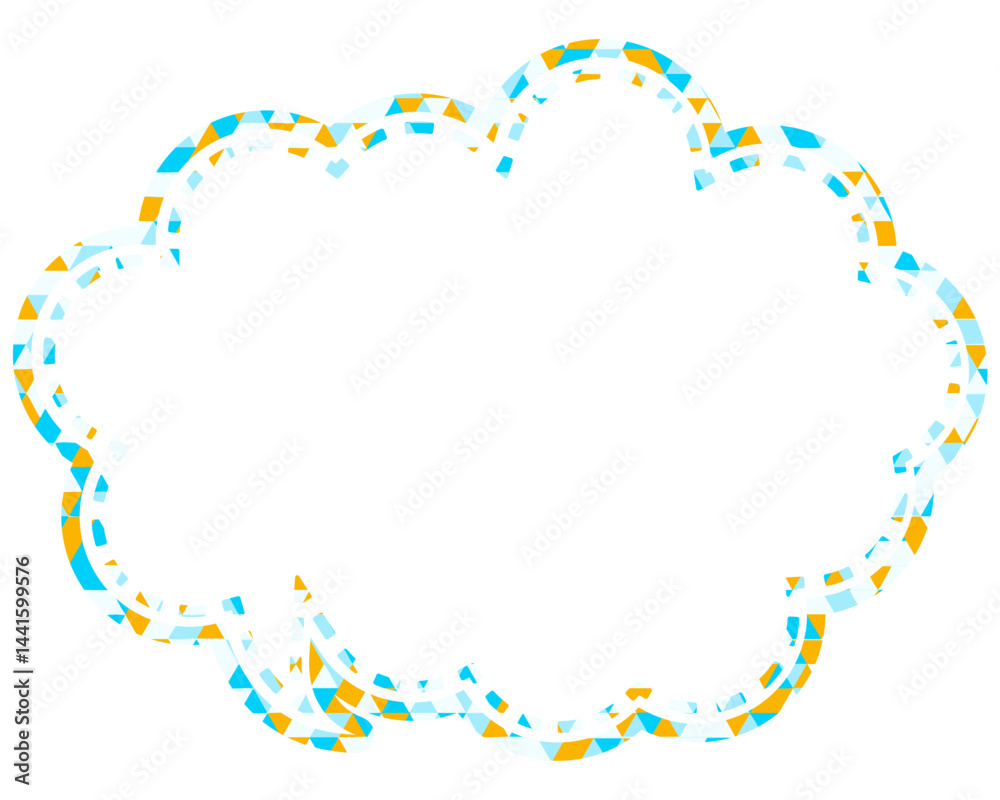 Fototapeta premium ステンドグラス風吹き出し 三角形模様 丸みのある雲形