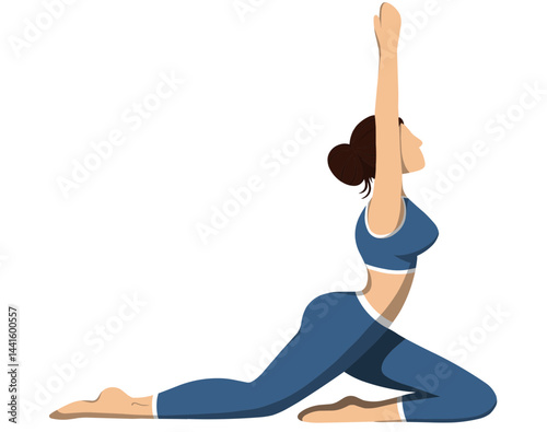 Illustration of woman practicing yoga pose