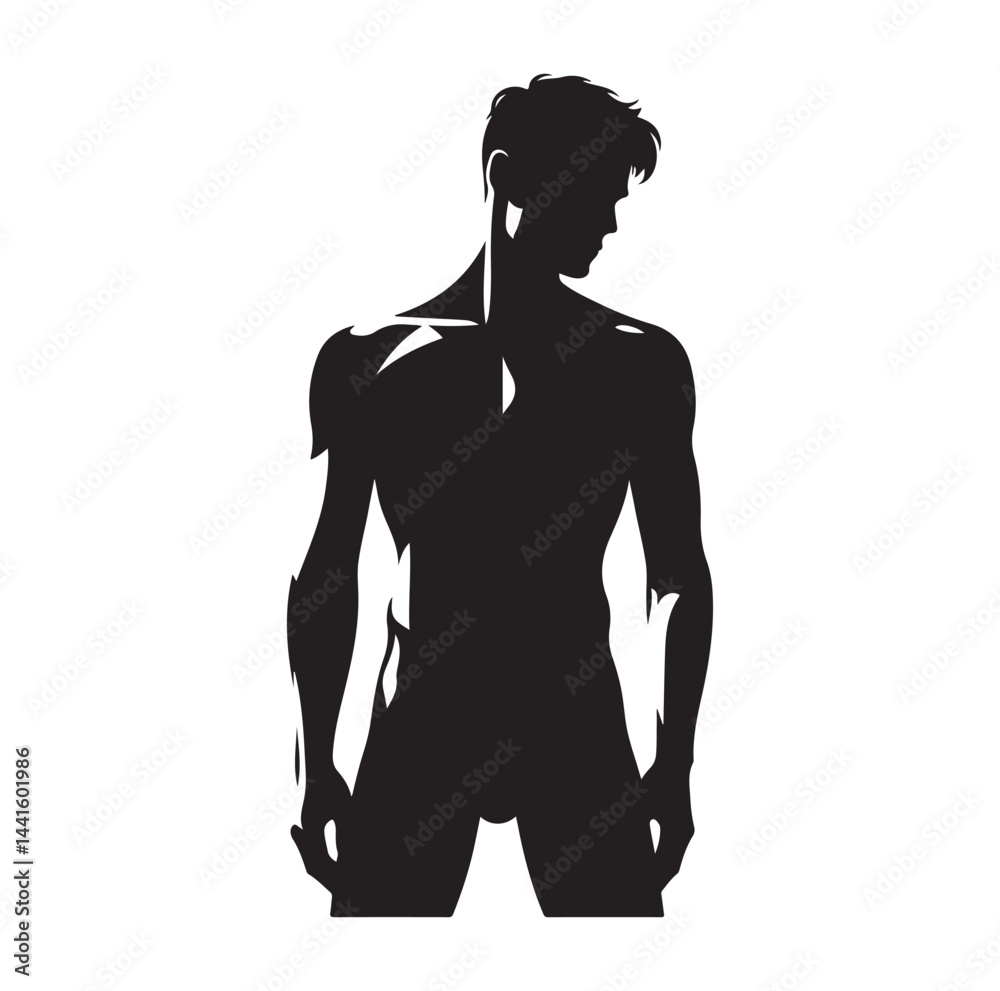 Fototapeta premium Male Model silhouette vector illustration 