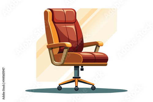 This ergonomic office chair showcases a brown leather finish with a wooden base, designed for comfort and style in contemporary office environments.