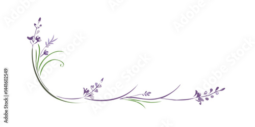 Minimalistic lavender branch divider