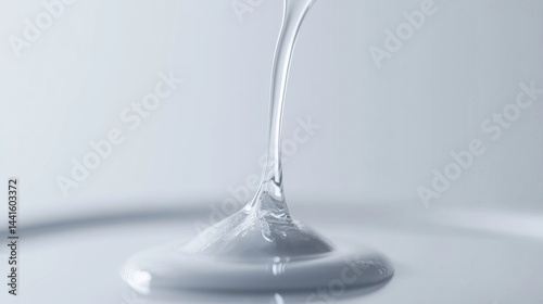 Clear liquid pouring, smooth flow