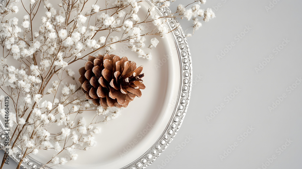 Fototapeta premium christmas, decoration, cone, pine, xmas, tree, snow, winter, holiday, nature, brown, isolated, ornament, fir, celebration, closeup, gold, season, autumn, gift, food, seed, ball, chocolate, pine cone