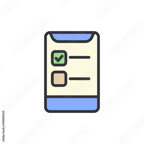 Election app colored icons, minimalist vector illustration ,simple transparent graphic element .Isolated on white background