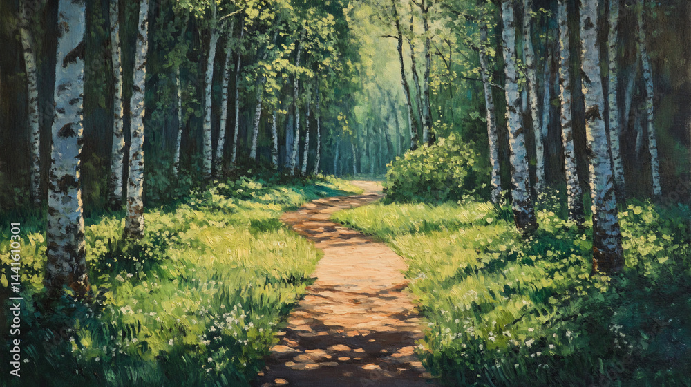 Obraz premium Sunlit forest path (5)