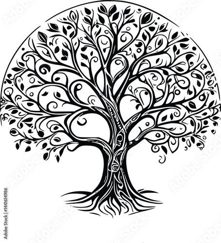 abstract tree with roots