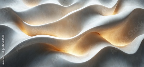 Abstract Waves of Light and Shadow: A 3D Rendered Sculptures