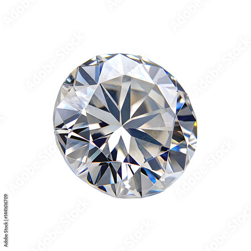 Full side view of a colorless zircon, showing its transparency and intricate facets