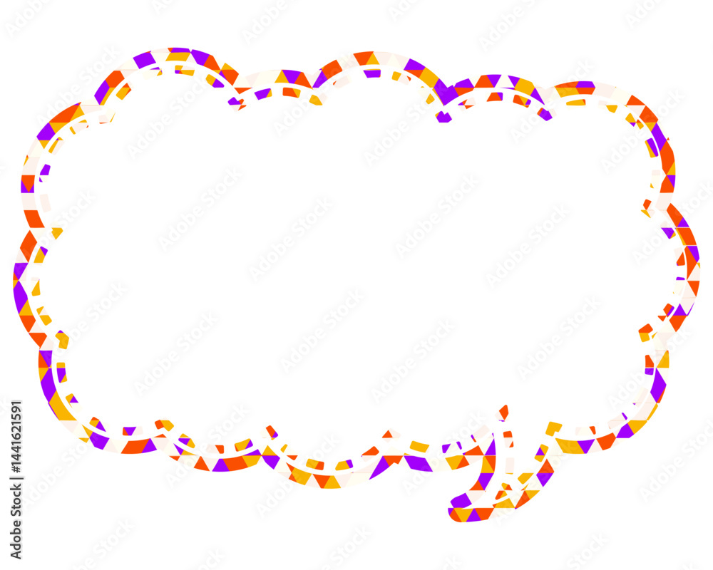 Fototapeta premium 吹き出し ステンドグラス風 三角模様_点線付き_4色 (9)
