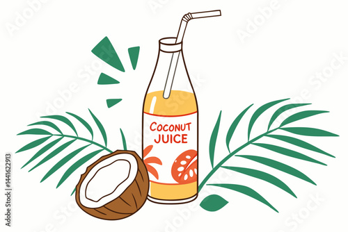 coconut juice isolated on white background
