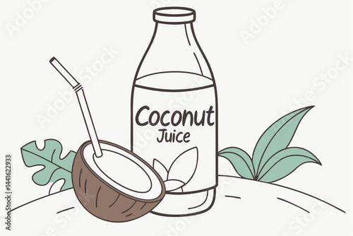 coconut juice isolated on white background
