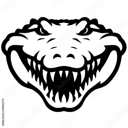 Crocodile face silhouette