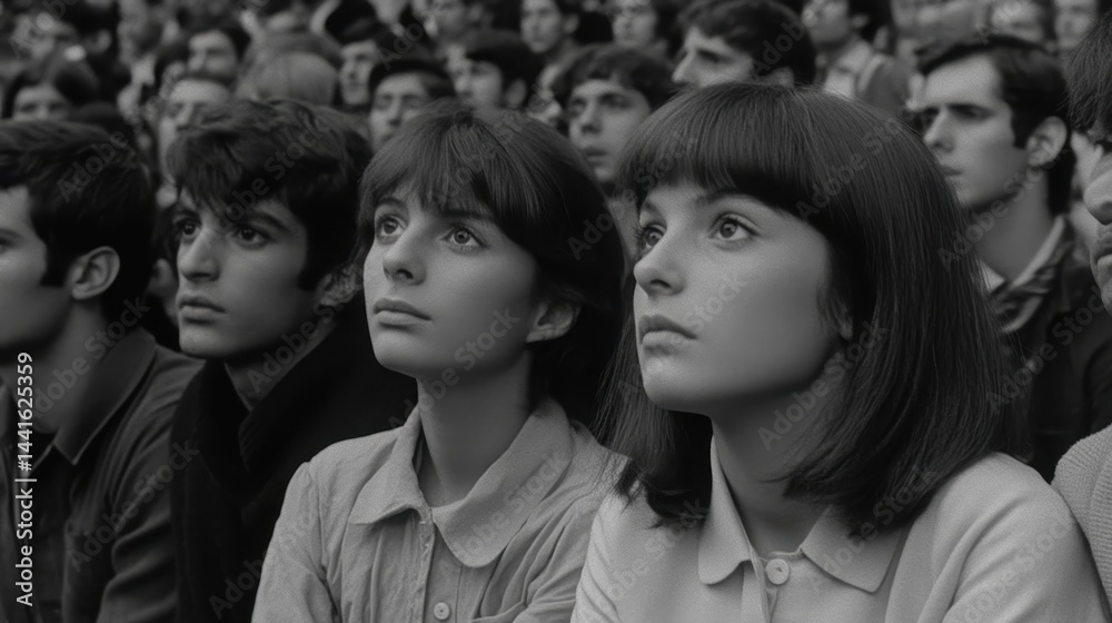 Group attentively watching an event Group attentively watching an event