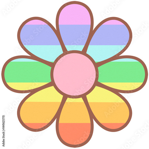 rainbow flower pride month set
