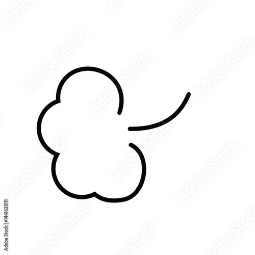 感情表現　ため息　空気　イラスト　モノクロ