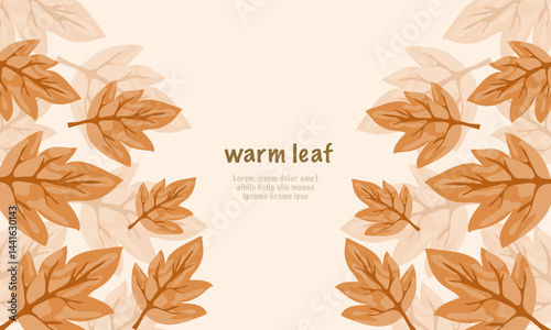 Warm tone leaf border on cream background with central text area