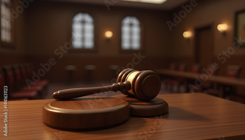 Golden balance scale in a courtroom
Classic justice scale with blurred court background
Legal balance scale in a dim courtroom
Close-up of golden justice scales
Partial view of scales of justice
Scale