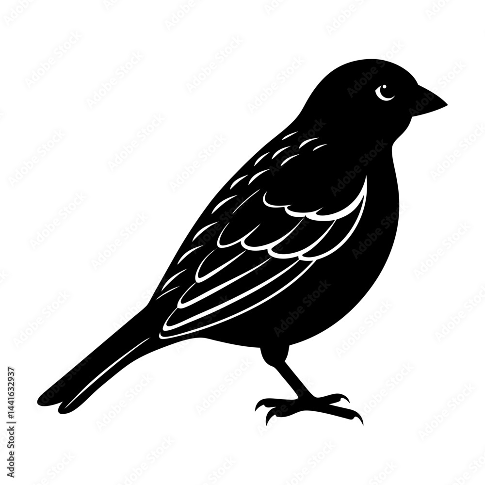Obraz premium Sparrow Silhouette vector illustration