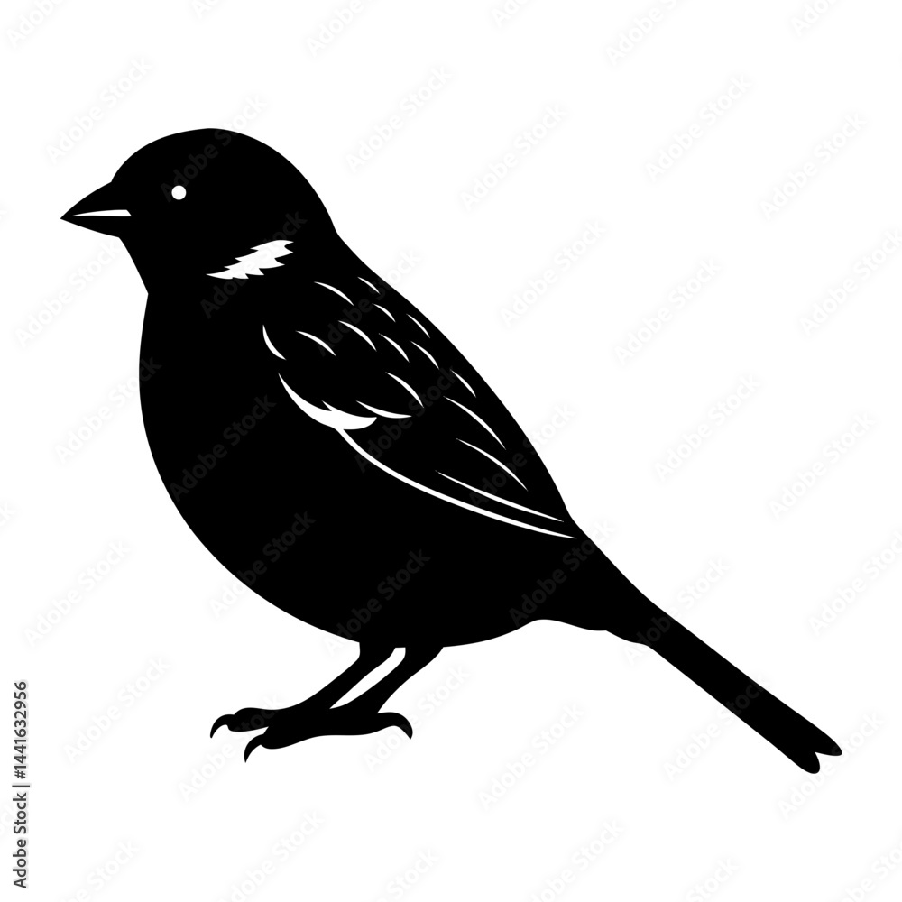 Obraz premium Sparrow Silhouette vector illustration