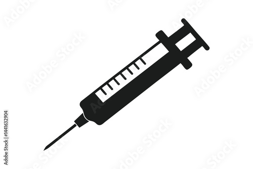 syringe icon vector illustration. Injection symbol isolated on white background
