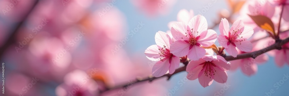 Obraz premium Higan cherry blossoms sway gently in the breeze, nature, flowers