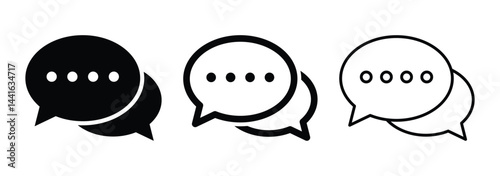 Message icon, conversation icon isolated on white background. Comment icon speech bubble symbol. Chat icon set. Vector illustration, EPS 10