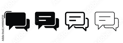 Message icon, conversation icon isolated on white background. Comment icon speech bubble symbol. Chat icon set. Vector illustration, EPS 10