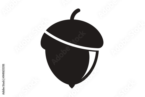 acorn with leaf vector illustration on white background
