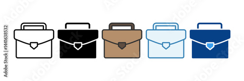 Briefcase  Icon Set Multiple Style Collection