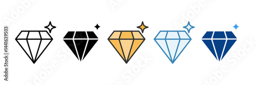 Diamond  Icon Set Multiple Style Collection