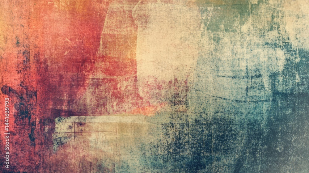 Artistic Grunge Background With Ink Stamps and Textures Resembling a Vintage Scrapbook Design
