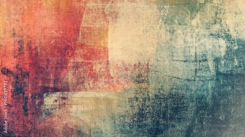 Obraz na płótnie Artistic Grunge Background With Ink Stamps and Textures Resembling a Vintage Scrapbook Design w salonie