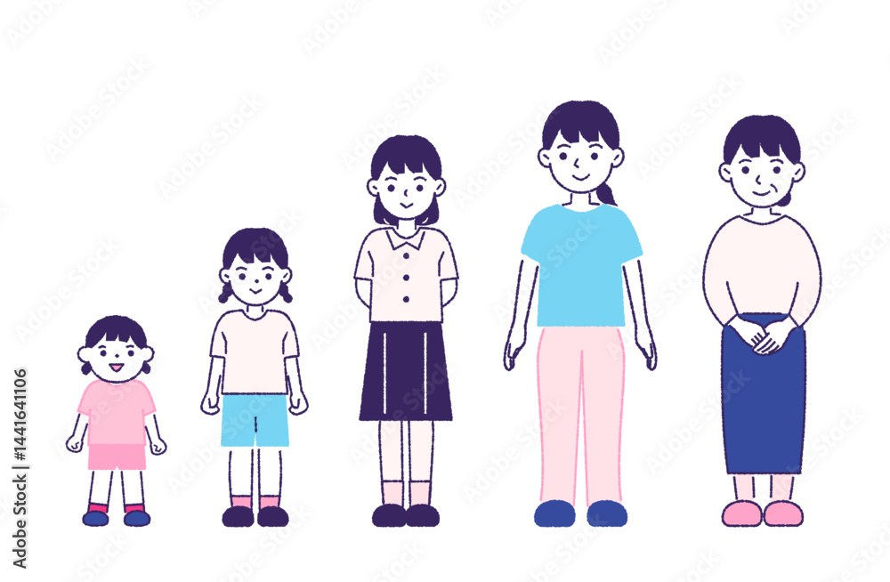 女性のライフステージ 全身 女性のライフステージ 全身