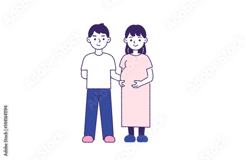 妊娠中の夫婦　全身