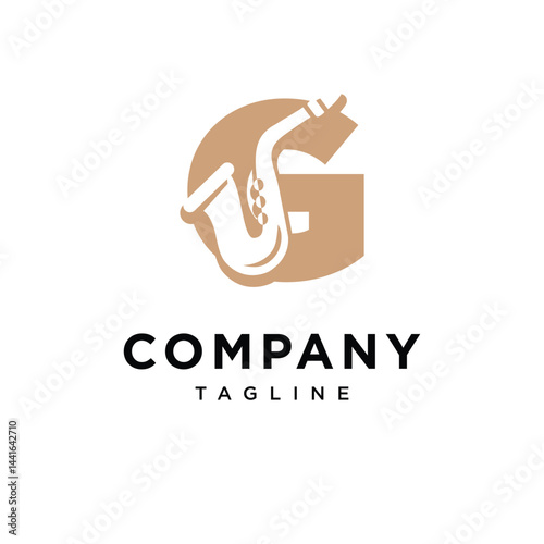 Letter G Saxophone Logo Icon Vector