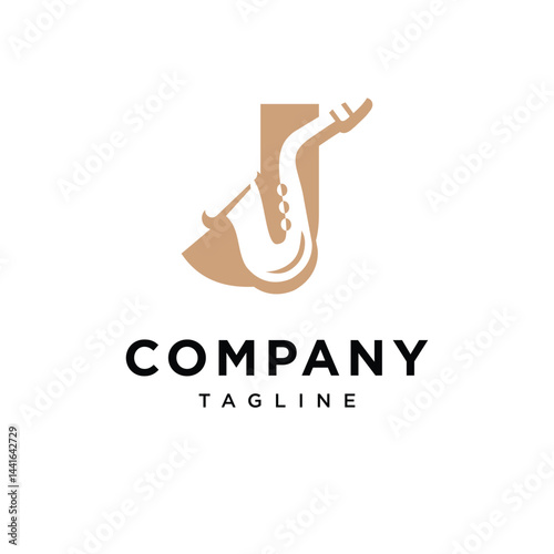 Letter J Saxophone Logo Icon Vector