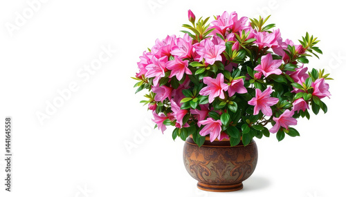 Wallpaper Mural Pink Azalea in Brown Pot on White Background Torontodigital.ca