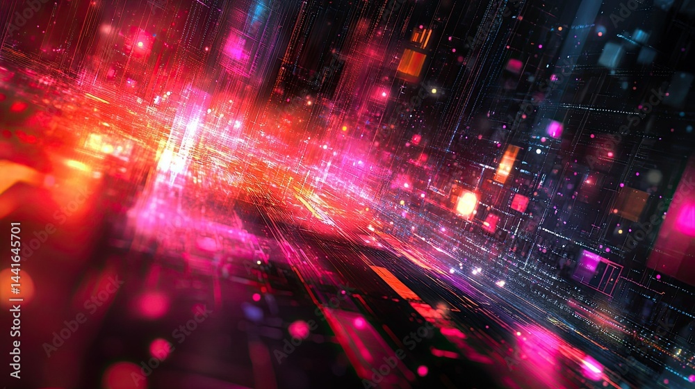 Dynamic Fusion: Abstract Tech Background with Vibrant Colors and Patterns Dynamic Fusion: Abstract Tech Background with Vibrant Colors and Patterns