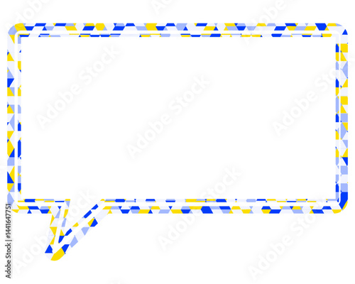 ステンドグラス風吹き出し　三角形模様　四角形