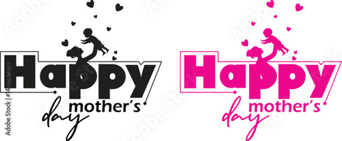 vector illustration of a happy mother's day