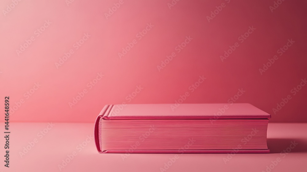 Fototapeta premium Pink book on pastel pink background