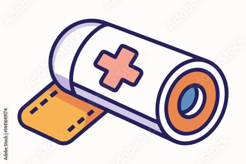 Bandage Roll and Patch Medical Icon