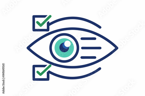 Eye Vision Test Icon with Eye Chart