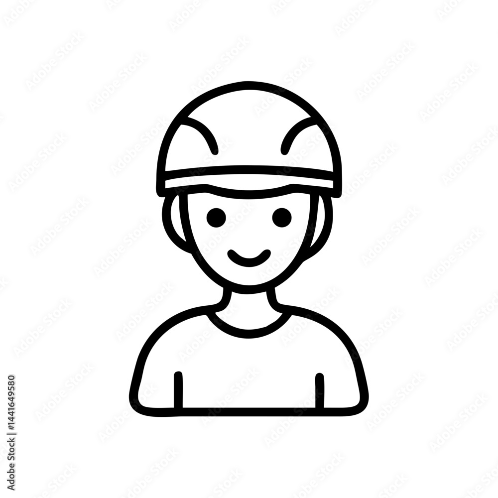 Smiling teen with helmet portrait for safe boarding concept Smiling teen with helmet portrait for safe boarding concept